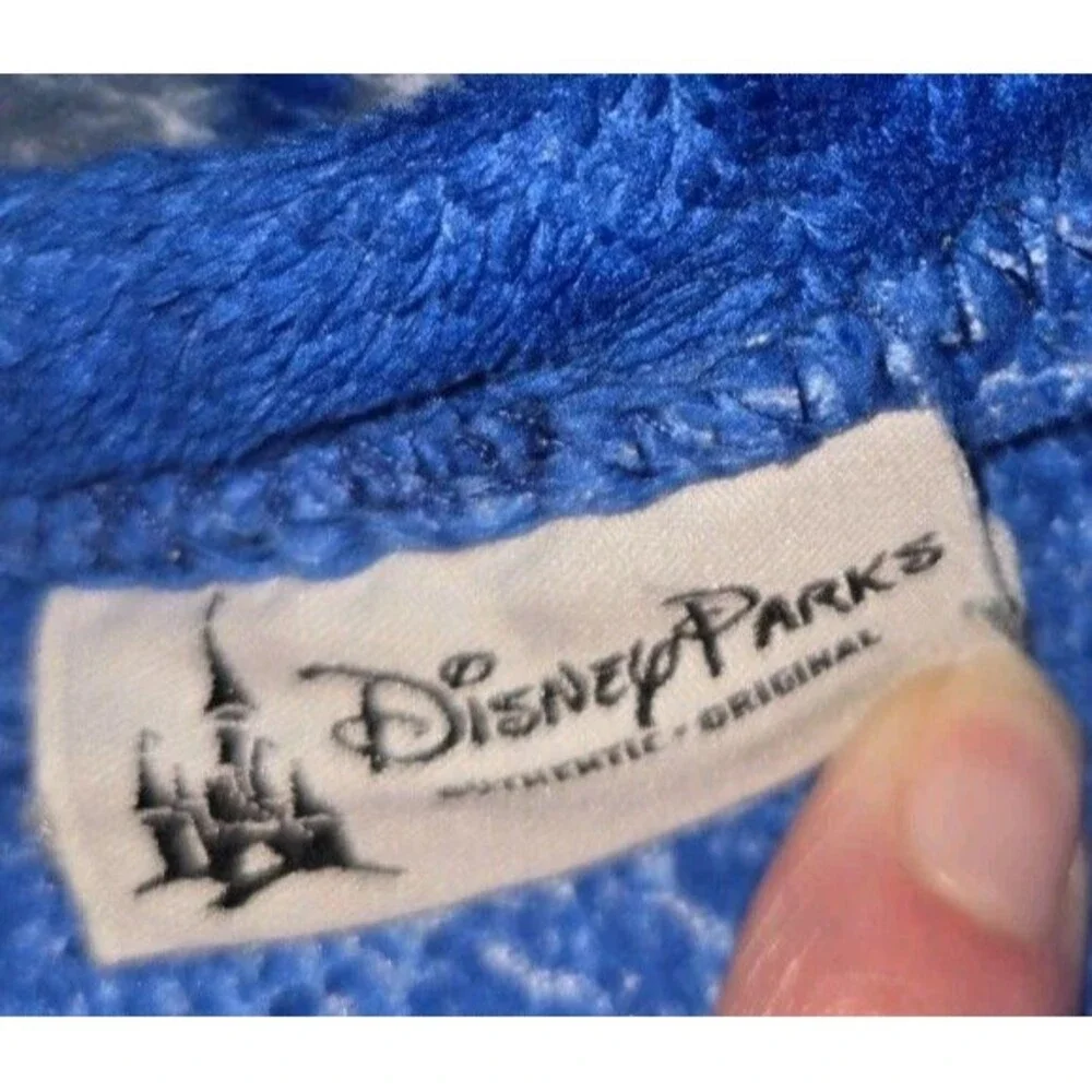 Vintage Walt Disney World Fleece Blanket Mickey Mouse Epcot Animal Kingdom Blue